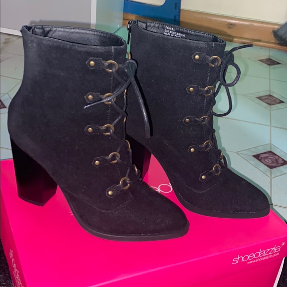 Black booties.